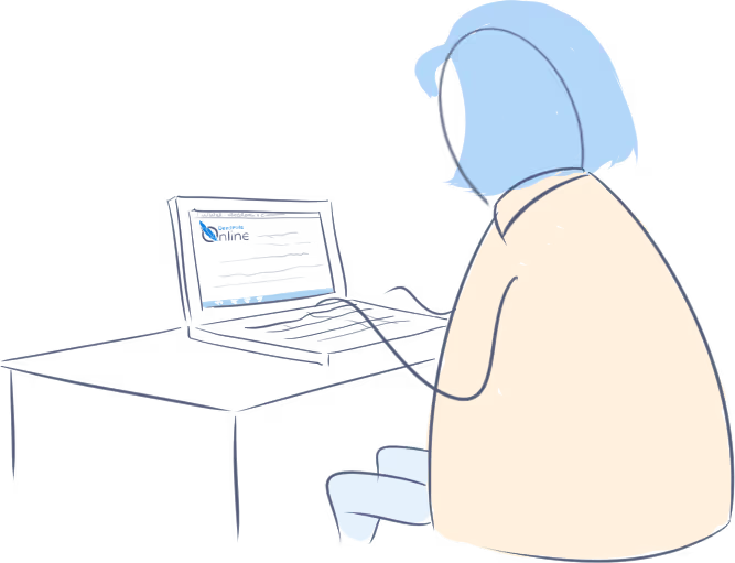 A Deed Poll Officer / Qualified Paralegal replying to customer support emails on a laptop, with the Deed Polls Online logo on the screen - Change your name by Deed Poll in the UK