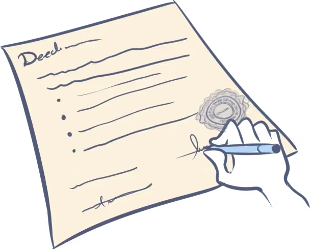 Witness (execute) your Deed Poll(s) - An Illustration of a person signing ( executing ) a Deed Poll