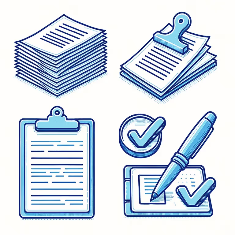 Blue and White Illustration of various privacy policy related objects circling an illustration of the earth / symbol for the internet, objects floating around such as Tables, Phones, emails, feathers, location symbol, magnifying glass - Deed Polls Online Privacy Policy