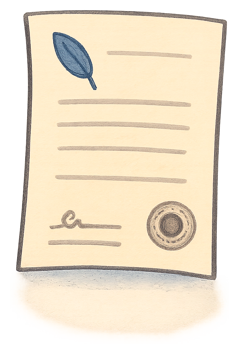 A drawing of an adult deed poll document