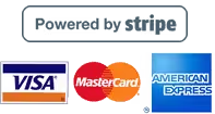 Payments by Stripe: Visa, Mastercard and American Express