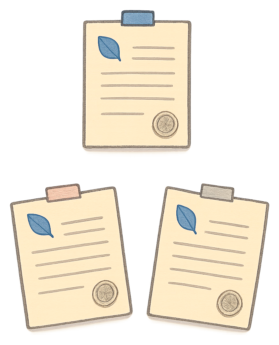 Drawings of an adult, a child and a replacement deed poll
