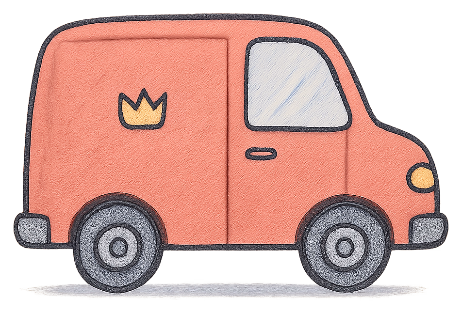 A drawing of a Royal Mail van